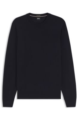 Merino wool sweater in a regular fit, Dark Blue