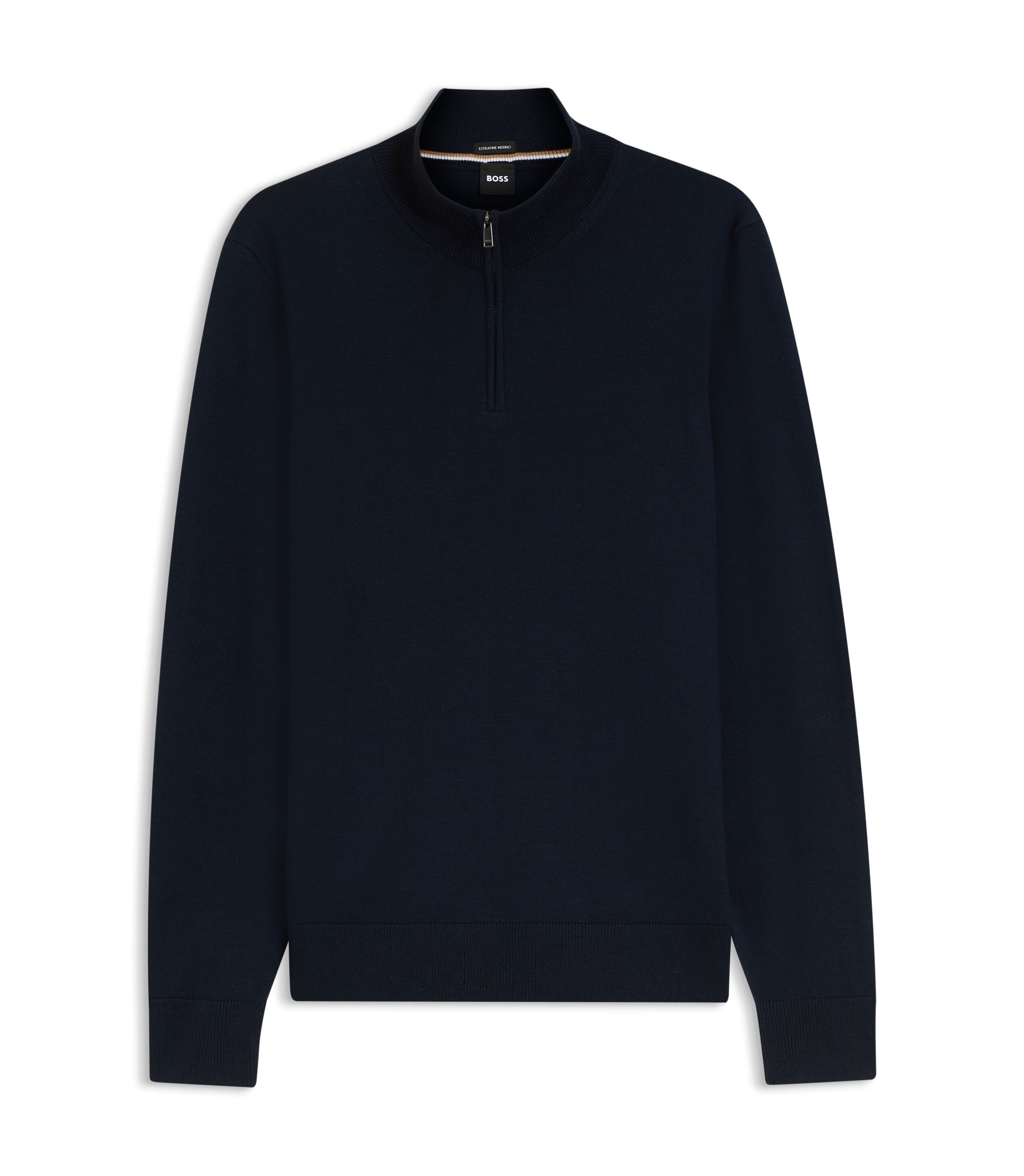 MERINO WOOL SWEATER BLACK ennoy ネイビー XL BOSS - Merino-wool sweater with zipper neck - Dark Blue