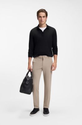 Merino wool polo sweater, Black