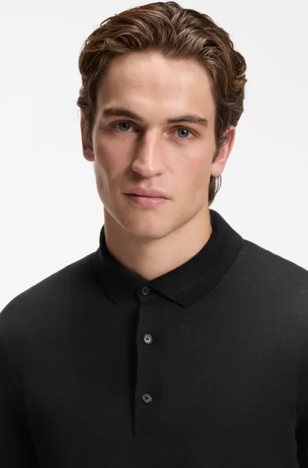 Merino wool polo sweater