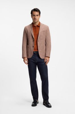 Merino wool polo sweater, Brown