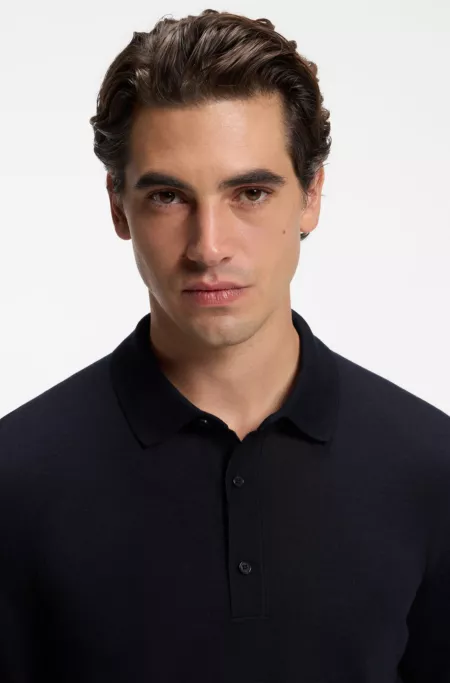 Merino wool polo sweater