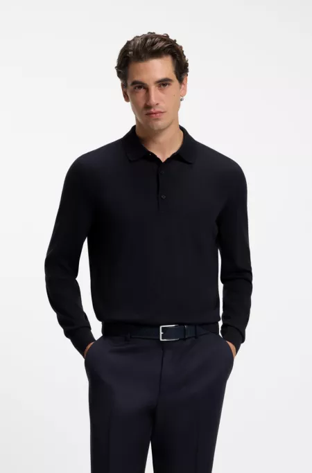 Merino wool polo sweater
