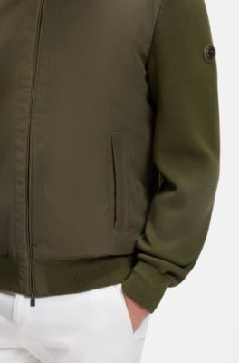 Cazadora h&iacute;brida en punto de algod&oacute;n con cuello tipo bomber, Cal