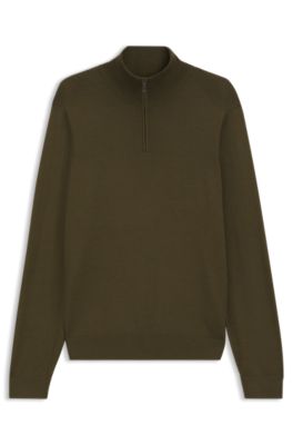 Jersey de cuello con cremallera en lana, seda y cashmere, Cal