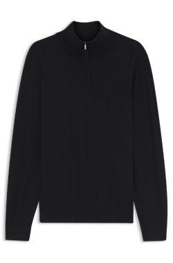 Zipper neck sweater in wool, silk and cashmere