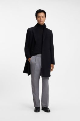 Pull &agrave; col roul&eacute; en laine m&eacute;rinos extra fine, Noir
