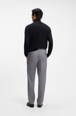 Pull &agrave; col roul&eacute; en laine m&eacute;rinos extra fine, Noir
