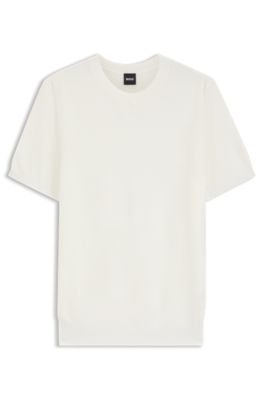 Jersey de manga corta con estructura de punto, Blanco