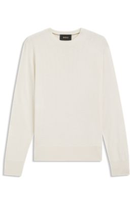 Jersey de seda con motivo en jacquard, Blanco