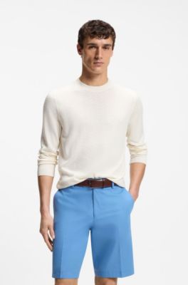 Jersey de seda con motivo en jacquard, Blanco
