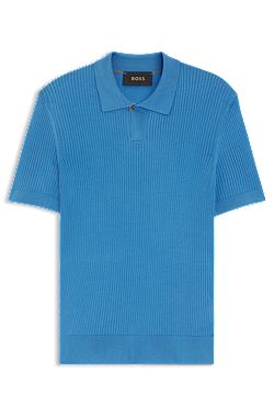 Polo de punto de seda con estructura de canalé