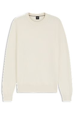 Regular-fit sweater in diagonal-structured cotton