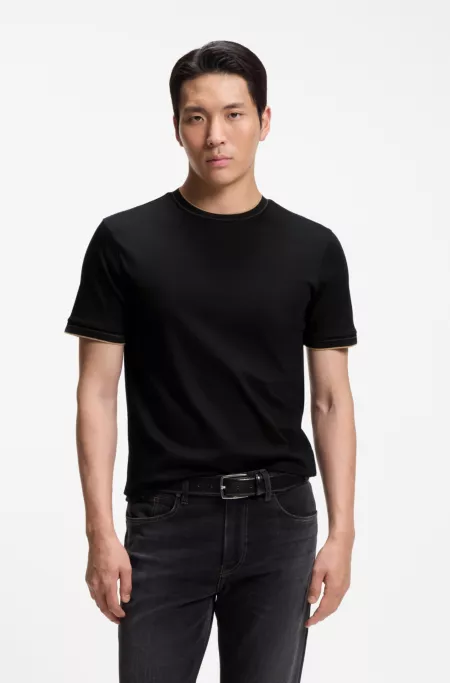 Slim-fit cotton T-shirt with crew neck