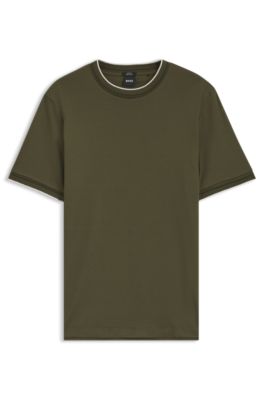 Slim-fit cotton T-shirt with crew neck, Light Green