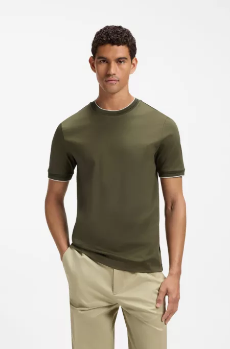 Slim-fit cotton T-shirt with crew neck