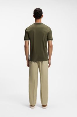 Slim-fit cotton T-shirt with crew neck, Light Green