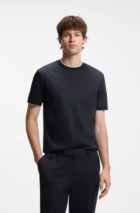 Slim-fit cotton T-shirt with crew neck