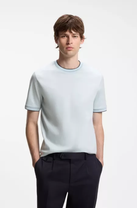 Slim-fit cotton T-shirt with crew neck