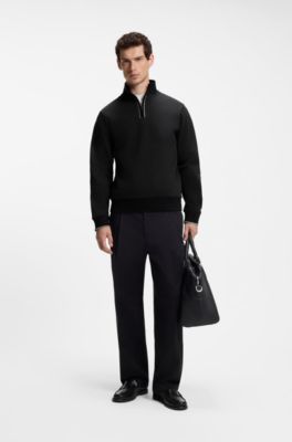 Funnel-neck cotton sweatshirt, Black