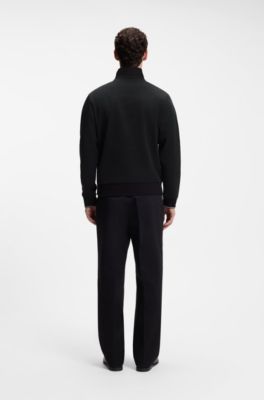 Funnel-neck cotton sweatshirt, Black