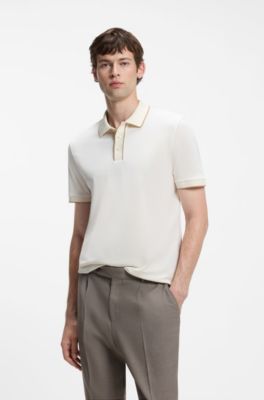 Regular-fit cotton polo shirt, White