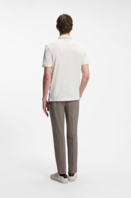 Polo regular fit de algod&oacute;n, Blanco