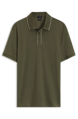 Regular-fit cotton polo shirt, Light Green