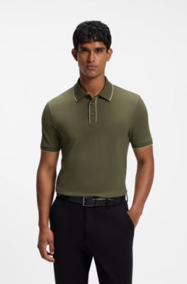 Regular-fit cotton polo shirt, Light Green