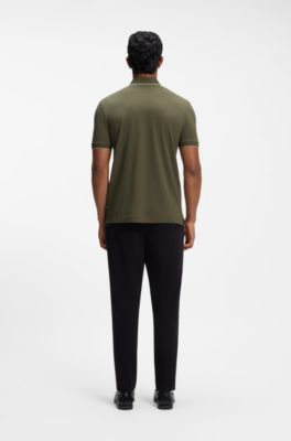 Regular-fit cotton polo shirt, Light Green