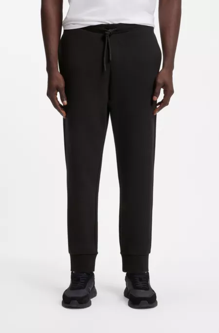 Stretch-cotton track pants with puff-print logo