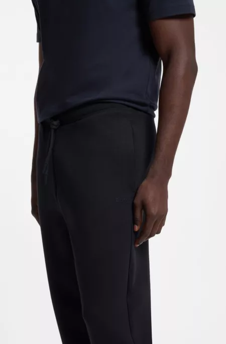 Stretch-cotton track pants with puff-print logo