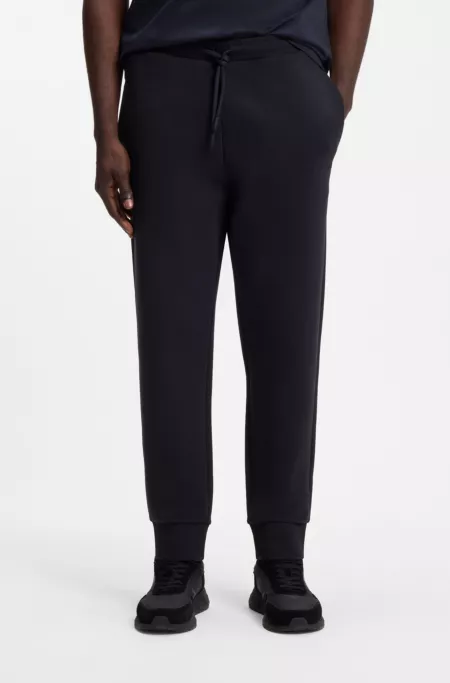 Stretch-cotton track pants with puff-print logo