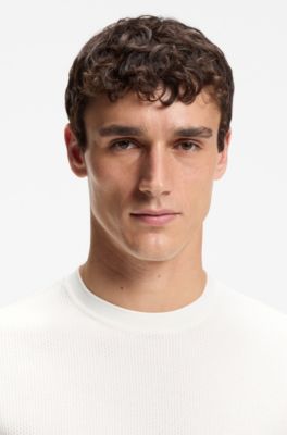 Crew-neck premium cotton T-shirt, White