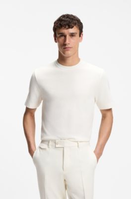 Crew-neck premium cotton T-shirt, White