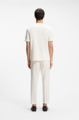 Crew-neck premium cotton T-shirt, White
