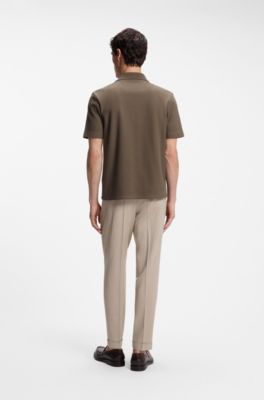 Camisa regular fit de algod&oacute;n con textura, Marr&oacute;n