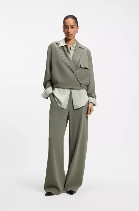 Relaxed-fit pants in anti-static Japanese crepe