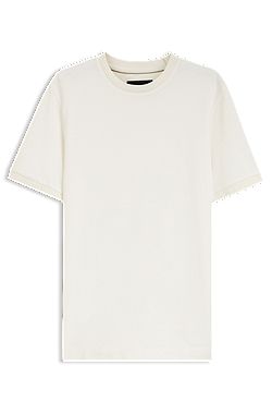 Regular-fit polo shirt in cotton-silk jacquard
