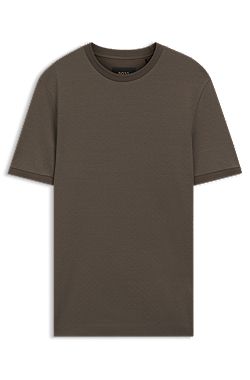 Regular-fit T-shirt in cotton-silk jacquard