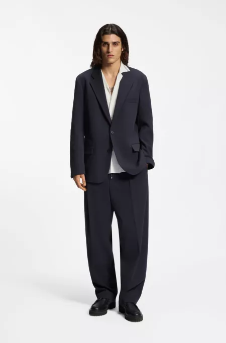 Modern-fit pants in performance-stretch seersucker