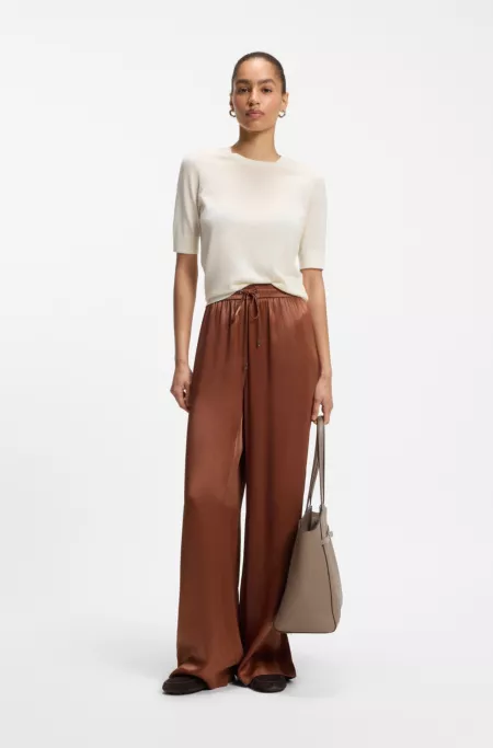 Relaxed-fit pants in satin