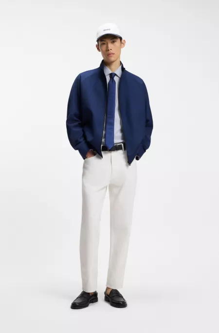 Slim-fit jacket in chalk-striped virgin wool