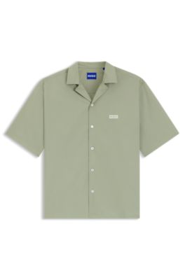 Relaxed-fit shirt in cotton poplin, Beige