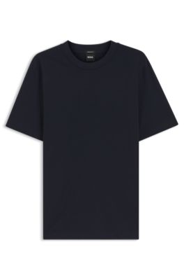 Camiseta regular fit en punto de algod&oacute;n, Azul oscuro