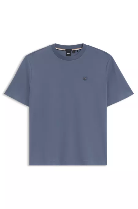 Regular-fit T-shirt in mercerized cotton