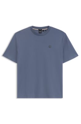 Regular-fit T-shirt in mercerized cotton, Light Blue