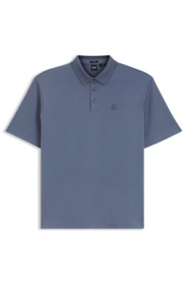 Polo regular fit de algod&oacute;n mercerizado, Celeste