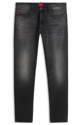 Jean Slim en denim stretch noir lav&eacute;, Gris sombre