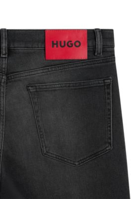 Vaqueros slim fit en denim el&aacute;stico negro lavado, Gris oscuro